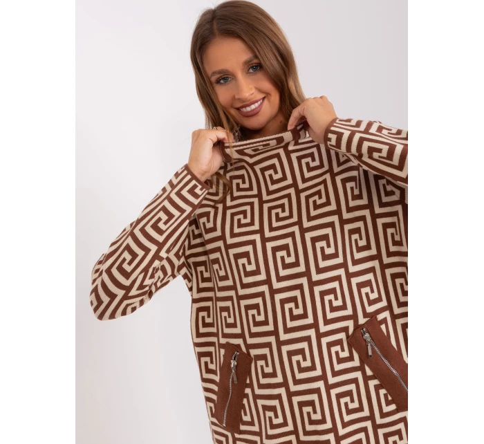 Sweter AT SW model 18955182 brązowy - FPrice Sweter AT SW model 18955182 brązowy - FPrice