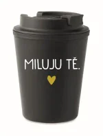 MILUJU TĚ. - černý termohrnek 300 ml