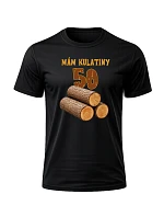 Pánské bavlněné tričko s potiskem - MÁM KULATINY 50 - černé 
