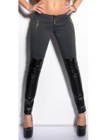Sexy KouCla skinnypants with zips and leatherlook
