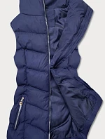 Tmavě modrá péřová dámská vesta (5M719-215)