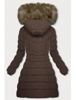 Hnědá péřová dámská zimní bunda model 21246013 - LHD Hnědá péřová dámská zimní bunda model 21246013 - LHD