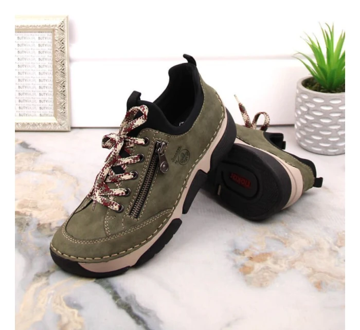 Pohodlná polobotka Rieker W RKR610 zelená