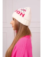 Dámská čepice London model 18752269 ecru - K-Fashion Dámská čepice London model 18752269 ecru - K-Fashion
