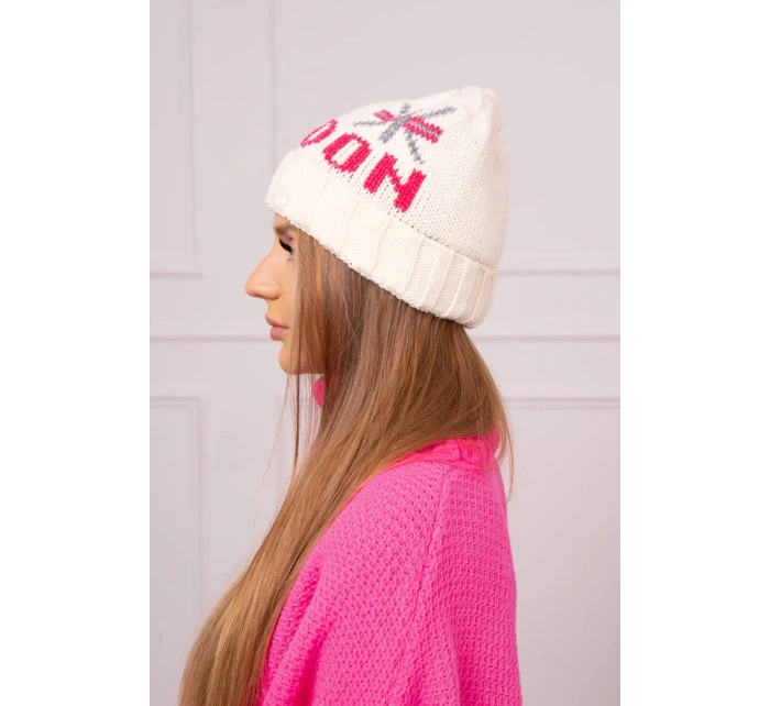 Dámská čepice London model 18752269 ecru - K-Fashion Dámská čepice London model 18752269 ecru - K-Fashion