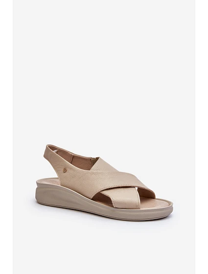 kožené sandály na klínu Černé model 21650272 - Zazoo