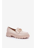 Dámské Mokasíny Se Zlatým Detalem Béžové model 21683267 - Boto