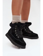 Dámské sněhule na platformě s kožešinkou Big Star – černé