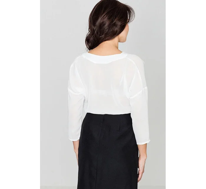 Dámská halenka K138 Ecru - Lenitif Dámská halenka K138 Ecru - Lenitif