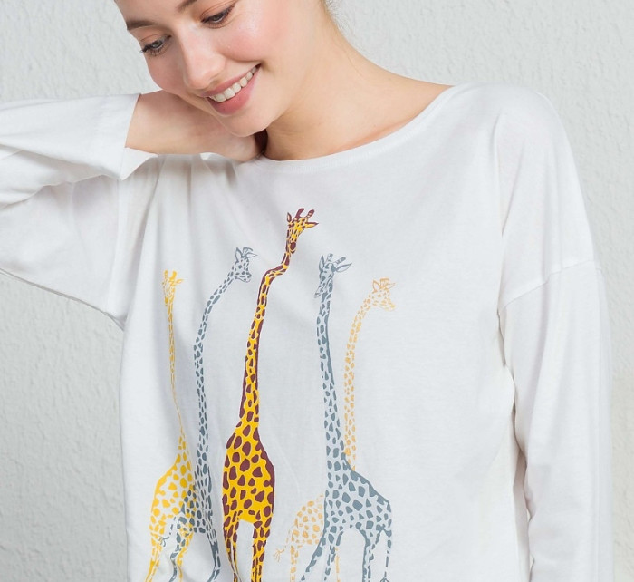 Dámské pyžamo dlouhé Žirafy