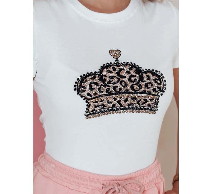 Dámské tričko s korunkou BLINGESSO bílé FashionStreet RY2878 Dámské tričko s korunkou BLINGESSO bílé FashionStreet RY2878