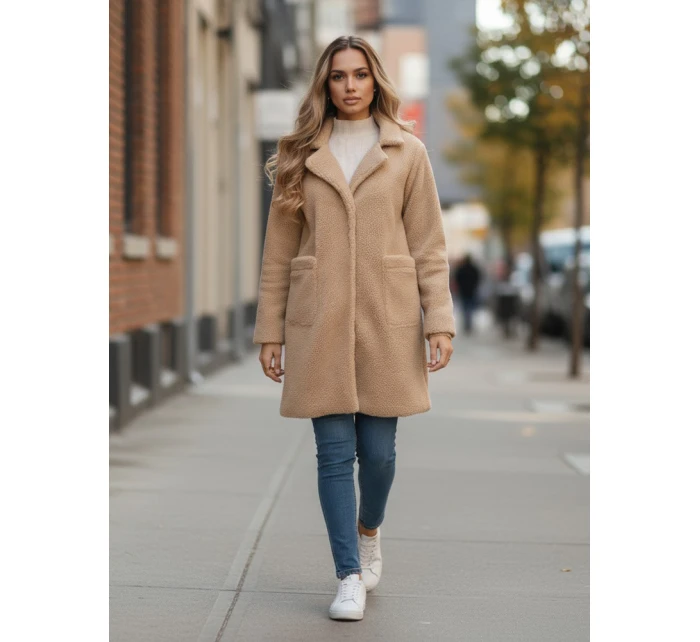 Dámský zimní kabát Teddy Fur beige FashionStreet NY0757z