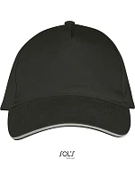 SOL'S Long Beach 5 panelová sandwich kšiltovka 25.0594 dark grey/light grey