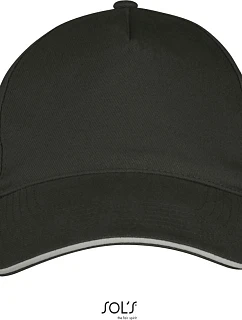 SOL'S Long Beach 5 panelová sandwich kšiltovka 25.0594 dark grey/light grey