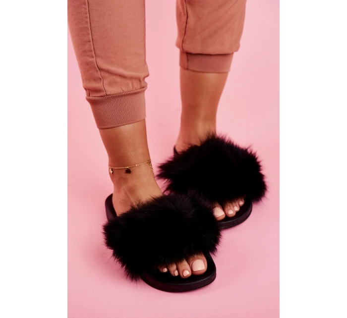 Dámské Nazouváky s kožešinou černé model 21532760 - Boto