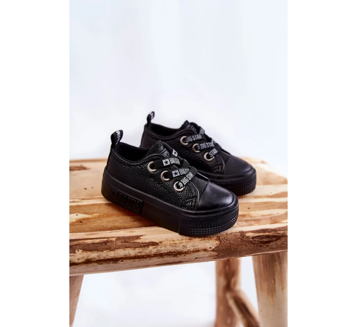Dětské kožené tenisky BIG STAR model 21594828 Černá - Big Star Shoes Dětské kožené tenisky BIG STAR model 21594828 Černá - Big Star Shoes