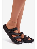 Pěnové dámské pantofle s pásky a sponou Big Star model 22100720 Černé - Big Star Shoes