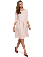 K010 Přiléhavé šaty s nabíraným pasem - holubičí šedá