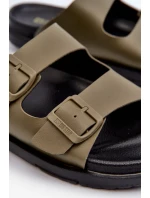 Lehké pánské pantofle s přezkami Big Star Tmavě zelená Lehké pánské pantofle s přezkami Big Star Tmavě zelená