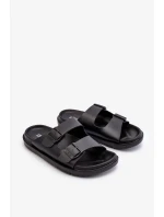 Lehké pánské pantofle s přezkami Big Star Černá Lehké pánské pantofle s přezkami Big Star Černá