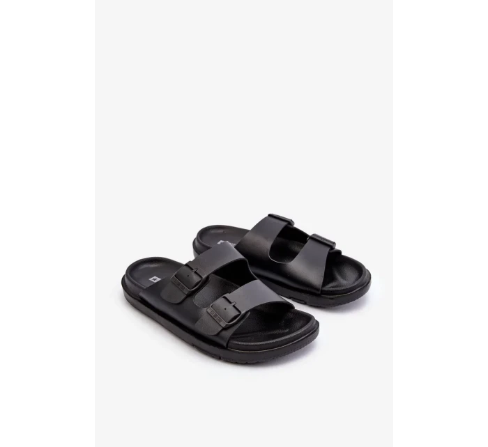 Lehké pánské pantofle s přezkami Big Star Černá Lehké pánské pantofle s přezkami Big Star Černá