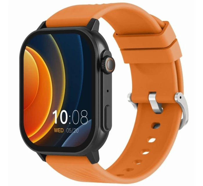 Chytré hodinky Gravity GT15-2 Oranžový silikonový řemínek + černý náramek Chytré hodinky Gravity GT15-2 Oranžový silikonový řemínek + černý náramek