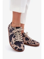 Dámské semišové barefoot tenisky s pruhy model 21703091 - Zazoo