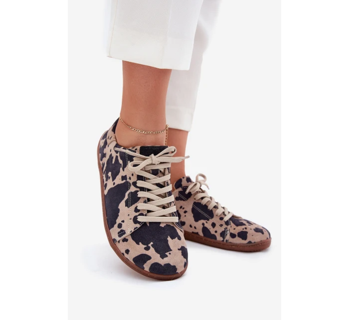 Dámské semišové barefoot tenisky s pruhy model 21703091 - Zazoo