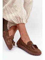 Mokasyny Barefoot z přírodního semiše Zazoo 10220 hnědé