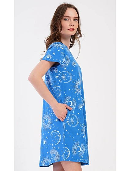 Dámské domácí šaty s krátkým rukávem model 22407144 - Vienetta Dámské domácí šaty s krátkým rukávem model 22407144 - Vienetta