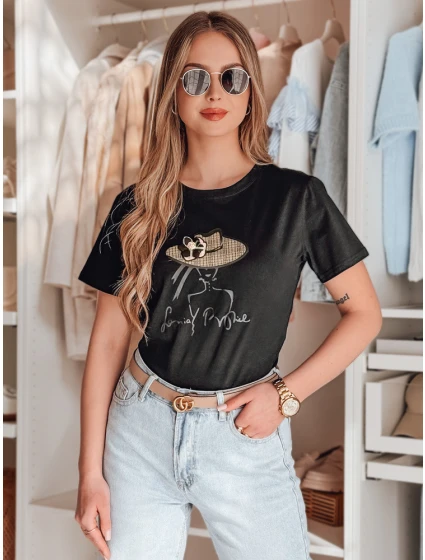 Dámské tričko s potiskem WOMANPOW černé FashionStreet RY2807 Dámské tričko s potiskem WOMANPOW černé FashionStreet RY2807