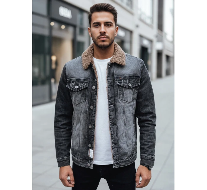 Pánská zateplená džínová bunda černá model 21995299 - Dstreet