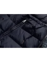 Tmavě modro-šedá oboustranná dámská zimní bunda (mhm-w556) Tmavě modro-šedá oboustranná dámská zimní bunda (mhm-w556)