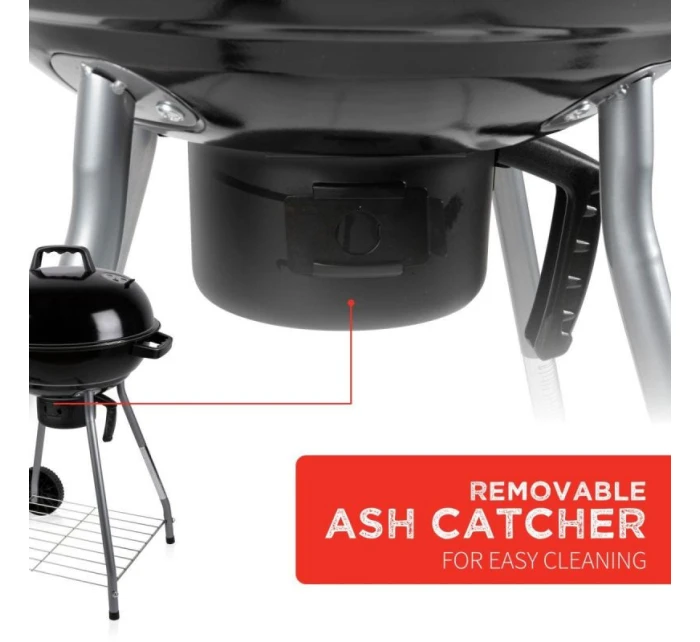 KULOVÝ ZAHRADNÍ GRIL REX STEEL 46CM S POPELNÍKEM