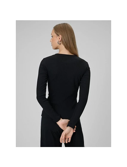 Dámský žebrovaný úplet slim fit s dlouhým rukávem model 22209690 dámské - 4F