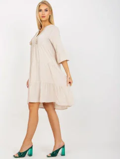 Šaty D73761M30214A1EN světle béžové