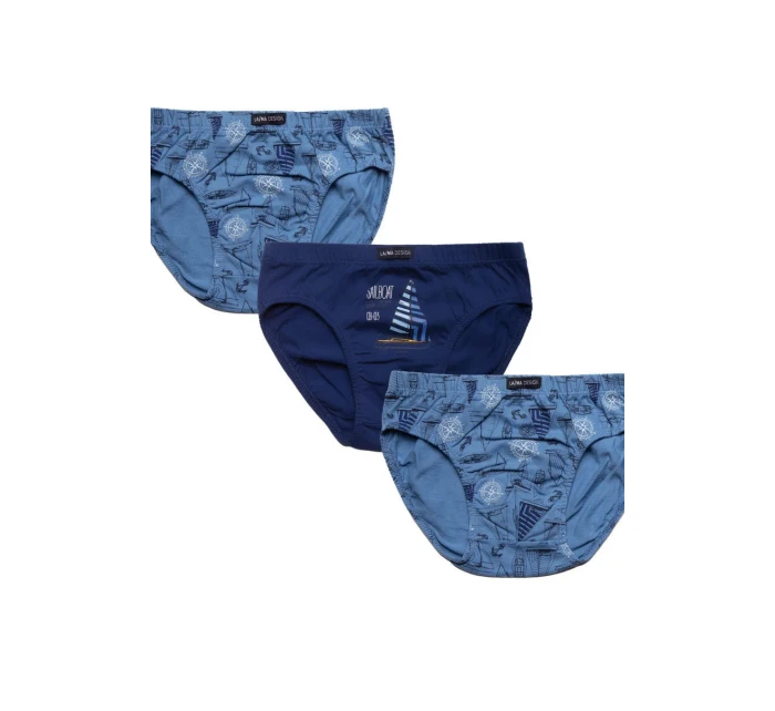 Chlapecké slipy 3PACK B-228 SD Modrá mix vzor - Lama