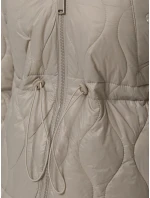 Dámská prošívaná bunda s kapucí světle šedá FashionStreet TY5535 Dámská prošívaná bunda s kapucí světle šedá FashionStreet TY5535