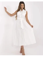 Elegantní dámské maxi šaty v krémové barvě (A5032)