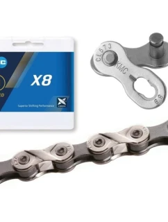 Řetěz KMC X8 114 článků stříbrný BOX