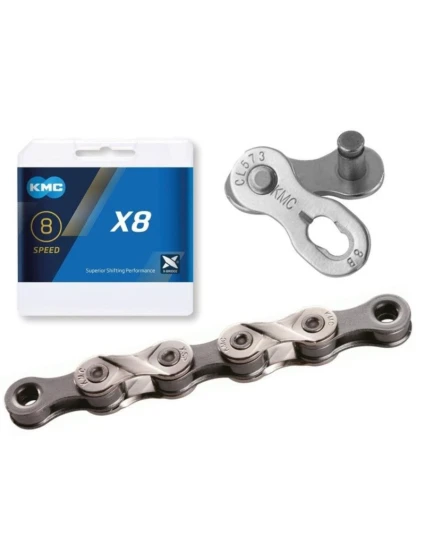 Łańcuch model 21842621 114 ogniw srebrny BOX - KMC Łańcuch model 21842621 114 ogniw srebrny BOX - KMC