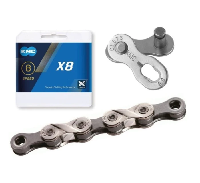 Łańcuch model 21842621 114 ogniw srebrny BOX - KMC Łańcuch model 21842621 114 ogniw srebrny BOX - KMC