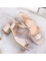 Sergio Leone W SK139F béžové sandály na vysokém jehlovém podpatku