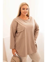 Dámská blůza Plus Size s s kapsou a rukávy fango model 21259094 - K-Fashion