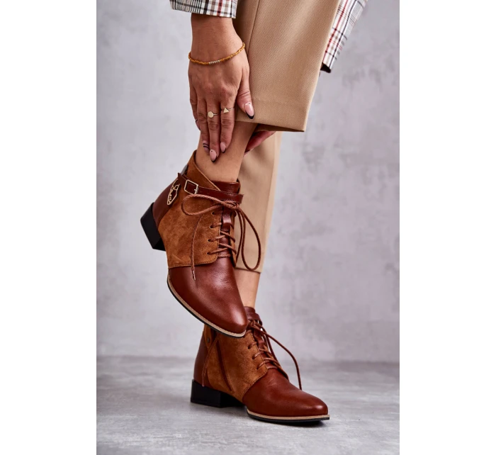 Dámské kožené kozačky Maciejka 5743A-29 Hněde