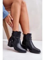 Dámské boty na podpatku z podšívkou černé model 21672432 - Boto Dámské boty na podpatku z podšívkou černé model 21672432 - Boto