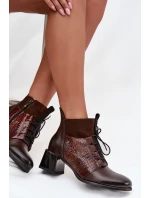 model 21712117 kožené kotníčkové boty na podpatku vyhřívané čokoládové - Zazoo model 21712117 kožené kotníčkové boty na podpatku vyhřívané čokoládové - Zazoo