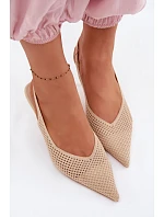 Dámské sandály z síťoviny na podpatku Béžové Emiliana Dámské sandály z síťoviny na podpatku Béžové Emiliana