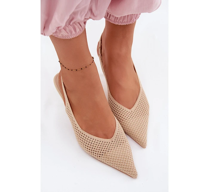 Dámské sandály z síťoviny na podpatku Béžové Emiliana Dámské sandály z síťoviny na podpatku Béžové Emiliana