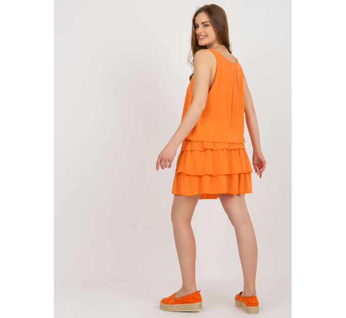 Oranžové šaty s volánky OCH BELLA